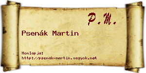 Psenák Martin névjegykártya